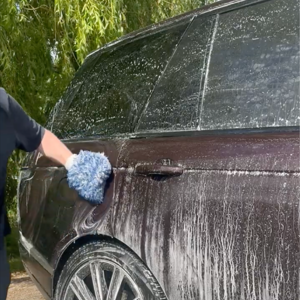 Full Wash step 4 — Wash with a mitt
